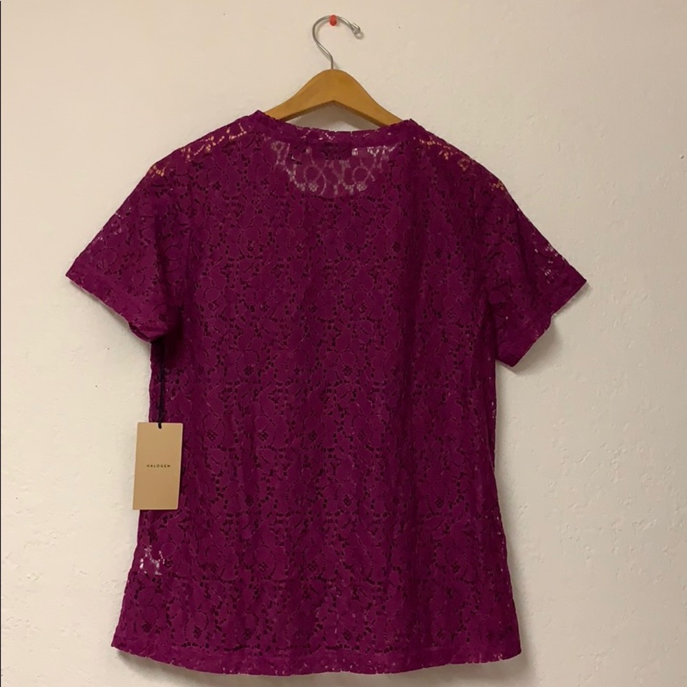 Halogen Short Sleeve Lace Tee - Picture 7 of 7